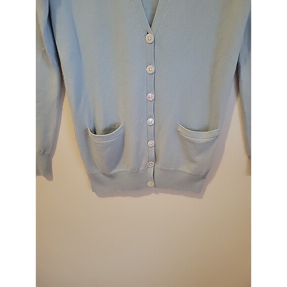 VTG Ralph Lauren Blue Label 100% Cashmere Cardigan Long Sleeve Blue Women's M - Picture 3 of 9